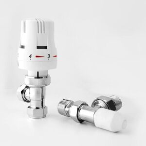 MANISSA Greenedhouse - Greened House Trieste Angled Chrome Thermostatic trv Radiator Valve 1/2 - 15mm central heating Column, panel, flat tube, designer MANISSA Greenedhouse - Greened House Trieste Angled Chrome Thermostatic trv Radiator Valve 1/2 - 15mm central heating Column, panel, flat tube, designer