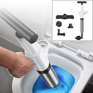High Pressure Toilet Plunger with 4 Replaceable Heads Toilet Pump Plunger Drain Cleaner for Toilet, Sink Floor Drain, Clogged Pipe and Bathtub (White) High Pressure Toilet Plunger with 4 Replaceable Heads Toilet Pump Plunger Drain Cleaner for Toilet, Sink Floor Drain, Clogged Pipe and Bathtub (White)