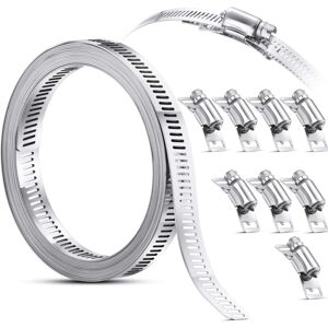 Tinor - Hose Clamp Steel Worm Gear Clamp, Strap Hose Clamp with Fasteners, 304 Stainless Steel Clamps Adjustable Screw Hose Clamp (9 Pieces, 11.5 Tinor - Hose Clamp Steel Worm Gear Clamp, Strap Hose Clamp with Fasteners, 304 Stainless Steel Clamps Adjustable Screw Hose Clamp (9 Pieces, 11.5