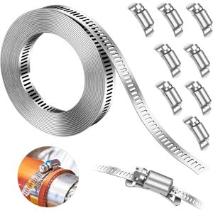 Csparkv - Hose Clamp Steel Worm Gear Hose Clip, Adjustable Pipe Clip, 304 Stainless Steel Hose Clamps, for diy Adjustable Hose Clamp (8 Pieces, 11.5 Csparkv - Hose Clamp Steel Worm Gear Hose Clip, Adjustable Pipe Clip, 304 Stainless Steel Hose Clamps, for diy Adjustable Hose Clamp (8 Pieces, 11.5