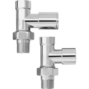 INVENA Inline Straight Chrome Radiator Valves Set Pack 1/2' bsp 15mm Inlet + Lockshield INVENA Inline Straight Chrome Radiator Valves Set Pack 1/2' bsp 15mm Inlet + Lockshield