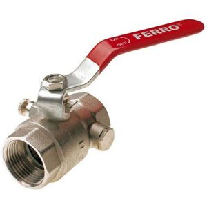 Ferro - Lever Inline Water Ball Valve 5/4' Inch bsp Female Thread With Drain Valve Ferro - Lever Inline Water Ball Valve 5/4' Inch bsp Female Thread With Drain Valve