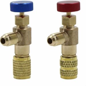 TEHTUY Liquid Safety Valve for Air Conditioning - Flow Valve Adapter Brass Connector Fitting for R410 R22 Air Conditioning Flow Hose Refrigerant Filling, 2 TEHTUY Liquid Safety Valve for Air Conditioning - Flow Valve Adapter Brass Connector Fitting for R410 R22 Air Conditioning Flow Hose Refrigerant Filling, 2
