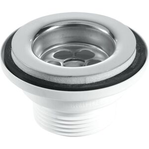 Mcalpine - BSW2PC 60mm Stainless Steel Flange Centre Pin Basin Waste with Black pvc Plug Mcalpine - BSW2PC 60mm Stainless Steel Flange Centre Pin Basin Waste with Black pvc Plug