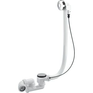 Mcalpine - PUB-PB-575 1.5' x 70mm Polished Stainless Steel Flange Chrome Plated Brass Push Button Action Pop-Up Bath Waste and Overflow 575mm Mcalpine - PUB-PB-575 1.5' x 70mm Polished Stainless Steel Flange Chrome Plated Brass Push Button Action Pop-Up Bath Waste and Overflow 575mm