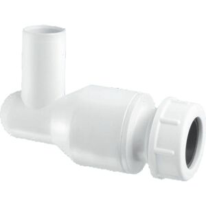 Mcalpine - R29-NRV 90° Elbow with integral Non-Return Valve Plain Tail Inlet x 19/23mm Universal Outlet Mcalpine - R29-NRV 90° Elbow with integral Non-Return Valve Plain Tail Inlet x 19/23mm Universal Outlet