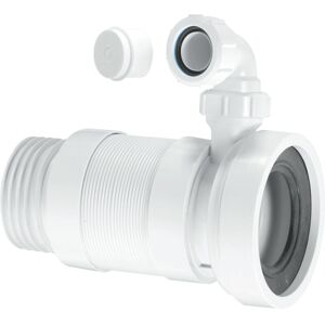McAlpine WC-F23SV 97-107mm Inlet x 3.5"/90mm Outlet Straight Flexible WC Connector with 1.25 Universal Vent Boss. McAlpine WC-F23SV 97-107mm Inlet x 3.5"/90mm Outlet Straight Flexible WC Connector with 1.25 Universal Vent Boss.