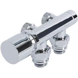 No Brand - Milano – Modern Chrome Angled h Block Heated Towel Rail Radiator Valves with 15mm Copper Adapters No Brand - Milano – Modern Chrome Angled h Block Heated Towel Rail Radiator Valves with 15mm Copper Adapters
