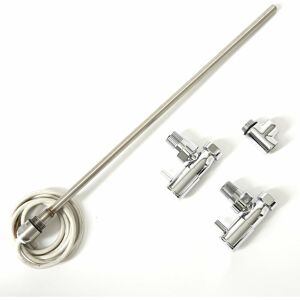 Milano - Chrome Heated Towel Rail Radiator Dual Fuel Electric Kit with Angled Valves&44 Simple Heating Element and T-Piece - 400W Element Milano - Chrome Heated Towel Rail Radiator Dual Fuel Electric Kit with Angled Valves&44 Simple Heating Element and T-Piece - 400W Element