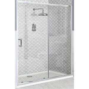 Milano - Langley - Traditional Chrome Reversible Sliding Door Shower Enclosure with White Tray and Fast Flow Waste - 1400mm x 900mm Milano - Langley - Traditional Chrome Reversible Sliding Door Shower Enclosure with White Tray and Fast Flow Waste - 1400mm x 900mm