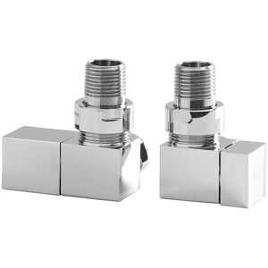 Milano Chrome Square Corner Heated Towel Rail Radiator Valves - Pair Milano Chrome Square Corner Heated Towel Rail Radiator Valves - Pair