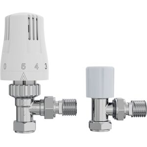 NRG - Thermostatic Angled trv & Lockshield Radiator Valves Set 1/2'x15mm NRG - Thermostatic Angled trv & Lockshield Radiator Valves Set 1/2'x15mm