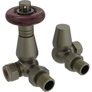 NRG Traditional Thermostatic Antique Brass TRV & Lockshield Corner Radiator Valves 1/2"x15mm Set NRG Traditional Thermostatic Antique Brass TRV & Lockshield Corner Radiator Valves 1/2"x15mm Set