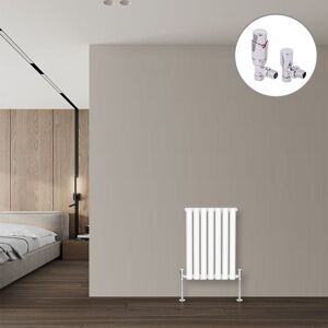 NRG Oval Column Designer Radiator White + Chrome Angled trv Thermostatic Radiator Valves Horizontal 600x413mm Single Panel NRG Oval Column Designer Radiator White + Chrome Angled trv Thermostatic Radiator Valves Horizontal 600x413mm Single Panel
