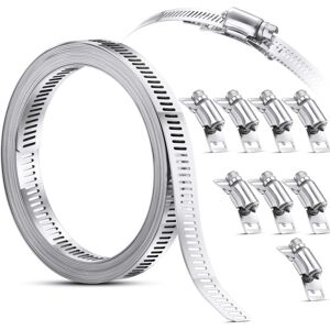 Tonchean - Pipe ClampsSteel Worm Gear Hose Clamp, Hose Clamp Strap with Fasteners, 304 Stainless Steel Clamps Adjustable Screw Pipe Clamp (9 Pieces, Tonchean - Pipe ClampsSteel Worm Gear Hose Clamp, Hose Clamp Strap with Fasteners, 304 Stainless Steel Clamps Adjustable Screw Pipe Clamp (9 Pieces,