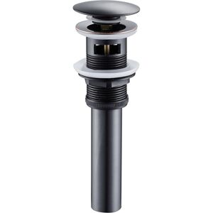 Tinor - Pop Up Push Open Drain with Overflow for Sink Basin Brass Drain Valve Black Color Tinor - Pop Up Push Open Drain with Overflow for Sink Basin Brass Drain Valve Black Color