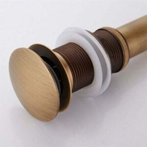 TOOLIVE Pop-up Retro Sink Drain Stopper Click-clack Drain without Overflow Bronzed Brass Universal Sink Drainer Valve Basin Siphon without Overflow Hole TOOLIVE Pop-up Retro Sink Drain Stopper Click-clack Drain without Overflow Bronzed Brass Universal Sink Drainer Valve Basin Siphon without Overflow Hole