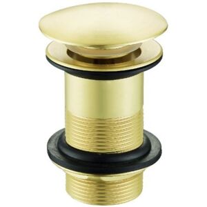 Nes Home - Push Button Unslotted Basin Waste Sprung Brushed Brass Nes Home - Push Button Unslotted Basin Waste Sprung Brushed Brass
