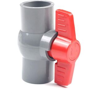 TEHTUY PVC ball valve, plastic ball valve (φ40 mm), for water supply, slip-on connection, gray TEHTUY PVC ball valve, plastic ball valve (φ40 mm), for water supply, slip-on connection, gray