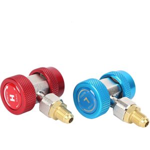 SNQ R134A Adapter, Quick Coupler Connector for Air Conditioning, Top and Bottom Refrigerant Quick Fittings for 1/4" Refrigerant Dispenser SNQ R134A Adapter, Quick Coupler Connector for Air Conditioning, Top and Bottom Refrigerant Quick Fittings for 1/4" Refrigerant Dispenser
