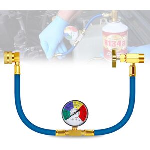 COOCHEER R134A Car Air Conditioning Recharge Hose, Refrigerant Recharge Hose with Pressure Gauge, R134A Gas Recharge Kit (1/2" Thread for America and Europe) COOCHEER R134A Car Air Conditioning Recharge Hose, Refrigerant Recharge Hose with Pressure Gauge, R134A Gas Recharge Kit (1/2" Thread for America and Europe)