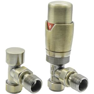 Modal trv Angled Radiator Valve and LockShield Bronze - Reina Modal trv Angled Radiator Valve and LockShield Bronze - Reina