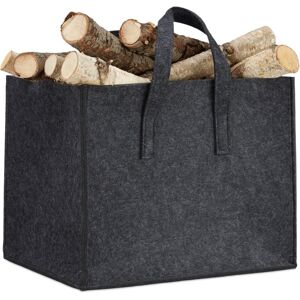 RELAXDAYS 9x felt log basket, 2 handles, for carrying, foldable, durable, flexible, HWD: 34.5 x 43 x 36.5 cm, anthracite RELAXDAYS 9x felt log basket, 2 handles, for carrying, foldable, durable, flexible, HWD: 34.5 x 43 x 36.5 cm, anthracite