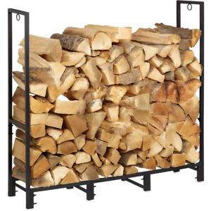 Relaxdays - Firewood Rack, xl Wood Storage, Steel, Logs from 26.5 cm, In- & Outdoors, HxWxD: 116 x 121 x 30.5 cm, Black Relaxdays - Firewood Rack, xl Wood Storage, Steel, Logs from 26.5 cm, In- & Outdoors, HxWxD: 116 x 121 x 30.5 cm, Black