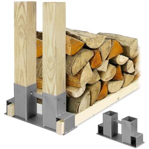 Relaxdays Wood Stacking Aid Set of 2, for Firewood, Flexible Log Rack, Storage Bracket, HWD: 16x34x10 cm, Metal, Grey Relaxdays Wood Stacking Aid Set of 2, for Firewood, Flexible Log Rack, Storage Bracket, HWD: 16x34x10 cm, Metal, Grey