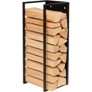 Relaxdays Firewood Holder, Wall Mounted, HWD: 75 x 25 x 25 cm, Logs, Powder Coated, Steel, Wood Storage, Black Relaxdays Firewood Holder, Wall Mounted, HWD: 75 x 25 x 25 cm, Logs, Powder Coated, Steel, Wood Storage, Black