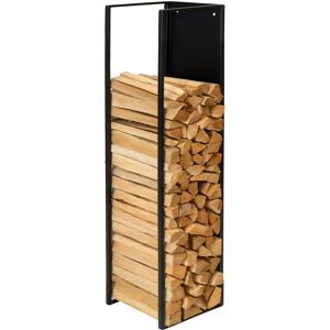 Relaxdays Firewood Holder, Wall Mounted, HWD: 120 x 25 x 25 cm, Wood Storage, Powder Coated, Iron, Black Relaxdays Firewood Holder, Wall Mounted, HWD: 120 x 25 x 25 cm, Wood Storage, Powder Coated, Iron, Black