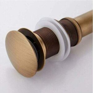 TOOLIVE Retro Pop Up Sink Drain Stopper Click-Clack Drain Without Overflow Bronze Brass Universal Sink Trap Without Overflow Hole Polished - Without Overflow TOOLIVE Retro Pop Up Sink Drain Stopper Click-Clack Drain Without Overflow Bronze Brass Universal Sink Trap Without Overflow Hole Polished - Without Overflow