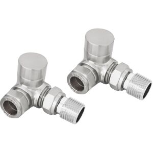 NRG Satin Nickel Heated Tower Rail Radiator Corner Lockshield Valves Brass 1/2' x 15mm -Twin Pack NRG Satin Nickel Heated Tower Rail Radiator Corner Lockshield Valves Brass 1/2' x 15mm -Twin Pack