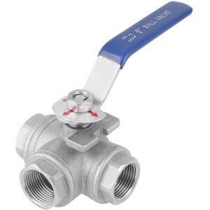 MEMKEY Stainless steel ball valve, three-way ball valve made of SUS304 stainless steel (DN20 3/4') MEMKEY Stainless steel ball valve, three-way ball valve made of SUS304 stainless steel (DN20 3/4')