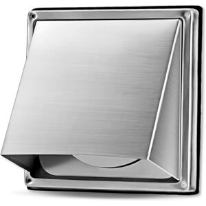 COOCHEER Stainless Steel Ventilation Grille - Weatherproof with Check Valve - Perfect for Tumble Dryers, Hoods, Vents, Exhaust Ducts (100mm) COOCHEER Stainless Steel Ventilation Grille - Weatherproof with Check Valve - Perfect for Tumble Dryers, Hoods, Vents, Exhaust Ducts (100mm)