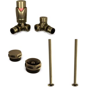 UK RADIATORS Stirling Bold - Thermostatic Radiator Valve & Accessory Kit - Antique Brass Corner 15mm UK RADIATORS Stirling Bold - Thermostatic Radiator Valve & Accessory Kit - Antique Brass Corner 15mm