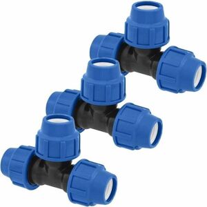 SNQ T-fittings for water pipes, 25 mm x 25 mm x 25 mm, PN16 compression pipe fittings, connectors compatible with PE80 and PE100 polyethylene pipes, 3 SNQ T-fittings for water pipes, 25 mm x 25 mm x 25 mm, PN16 compression pipe fittings, connectors compatible with PE80 and PE100 polyethylene pipes, 3