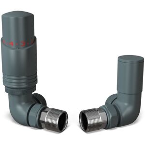 UK RADIATORS Talus Bold - Anthracite Thermostatic Radiator Valve & Lockshield Corner 15mm UK RADIATORS Talus Bold - Anthracite Thermostatic Radiator Valve & Lockshield Corner 15mm