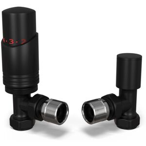 UK RADIATORS Talus Bold - Black Thermostatic Radiator Valve & Lockshield Angled 15mm UK RADIATORS Talus Bold - Black Thermostatic Radiator Valve & Lockshield Angled 15mm