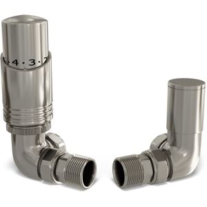 UK RADIATORS Talus Bold - Silver Nickel Thermostatic Radiator Valve & Lockshield Corner 10mm UK RADIATORS Talus Bold - Silver Nickel Thermostatic Radiator Valve & Lockshield Corner 10mm
