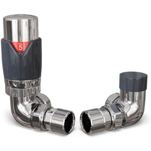 UK RADIATORS Talus Flair - Anthracite Thermostatic Radiator Valve & Lockshield Corner 8mm UK RADIATORS Talus Flair - Anthracite Thermostatic Radiator Valve & Lockshield Corner 8mm