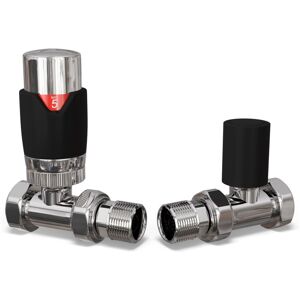 UK RADIATORS Talus Flair - Black Thermostatic Radiator Valve & Lockshield Straight 15mm UK RADIATORS Talus Flair - Black Thermostatic Radiator Valve & Lockshield Straight 15mm