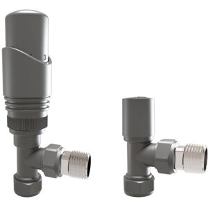 Anthracite Thermostatic Angled Heated Towel Rail Radiator Valve 15mm x 1/2' - Biubiubath Anthracite Thermostatic Angled Heated Towel Rail Radiator Valve 15mm x 1/2' - Biubiubath