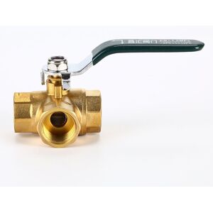 Tinor - Three Way Valve, 1/2 Inch Faucet, L-Shaped Brass Valve Connector for Water, Oil and Steam, with Stainless Steel Handle, DN15 (Size: 1/2 Inch) Tinor - Three Way Valve, 1/2 Inch Faucet, L-Shaped Brass Valve Connector for Water, Oil and Steam, with Stainless Steel Handle, DN15 (Size: 1/2 Inch)