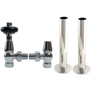 NRG Traditional Thermostatic TRV Angled Radiator Valves Pipes Collars Chrome NRG Traditional Thermostatic TRV Angled Radiator Valves Pipes Collars Chrome
