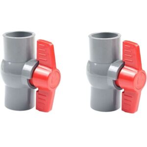 TEHTUY Two PVC ball valves, straight connectors for U-PVC plastic ball valves for flow control and shut-off (φ32 mm) - TEHTUY Two PVC ball valves, straight connectors for U-PVC plastic ball valves for flow control and shut-off (φ32 mm) -