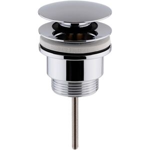 Nuie - Universal Round Push Button Basin Waste, Slotted & Unslotted - Chrome Nuie - Universal Round Push Button Basin Waste, Slotted & Unslotted - Chrome