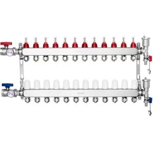 Vevor 12-Branch Radiant Heat Manifold - Hydronic Radiant Floor Heating - Stainless Steel Vevor 12-Branch Radiant Heat Manifold - Hydronic Radiant Floor Heating - Stainless Steel