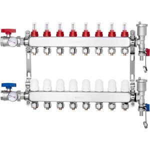 VEVOR 8-Branch Radiant Heat Manifold, 1/2" PEX Tubing Manifold, Stainless Steel PEX Manifold for Hydronic Radiant Floor Heating, Radiant Heat PEX VEVOR 8-Branch Radiant Heat Manifold, 1/2" PEX Tubing Manifold, Stainless Steel PEX Manifold for Hydronic Radiant Floor Heating, Radiant Heat PEX