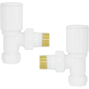 Warmehaus 15mm Pair of Radiator Valve Angled White Warmehaus 15mm Pair of Radiator Valve Angled White